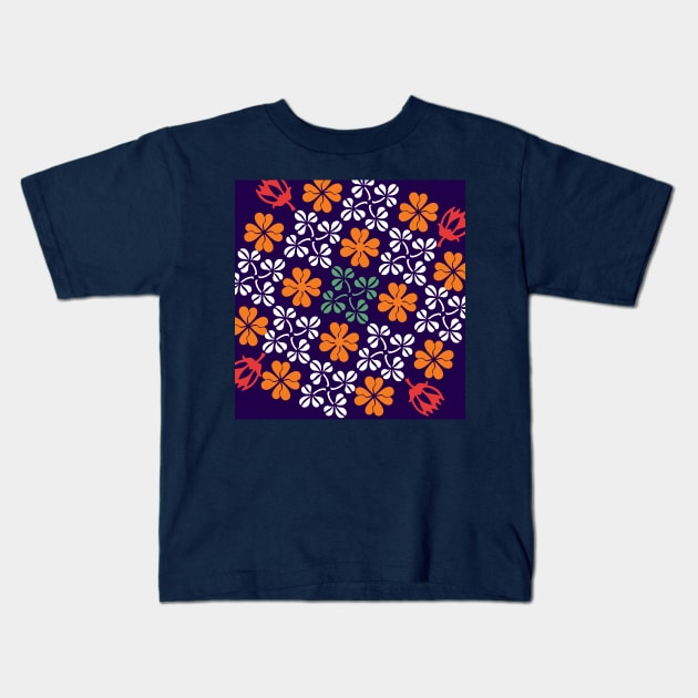 Flower blooming pattern Kids T-Shirt by Danwpap2